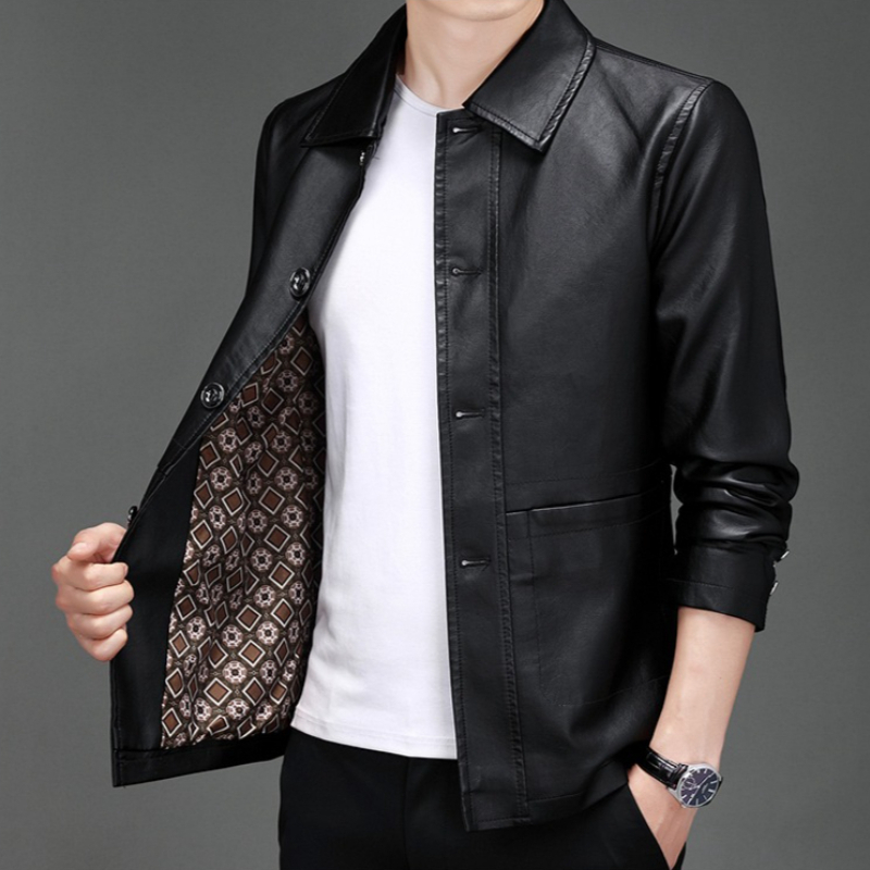 Leather Work Jacket Mens - Autumn New Leather Suit Jacket Men