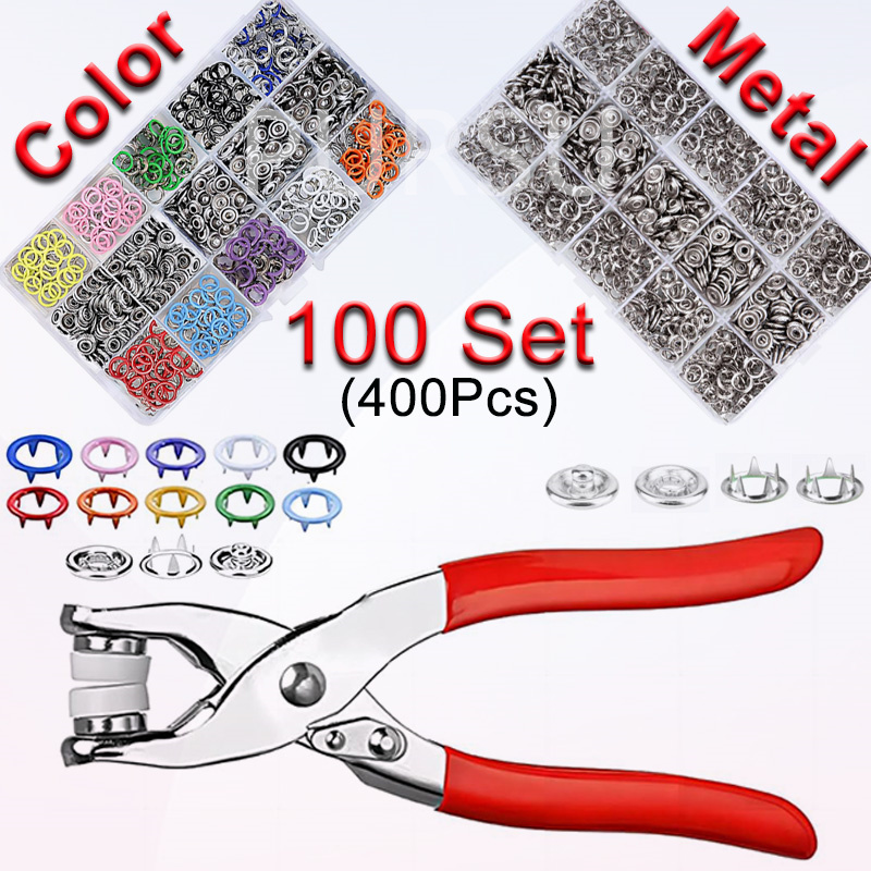 Snap Fastener Setter - 100 Sets Snap Pliers Automatic Grommet