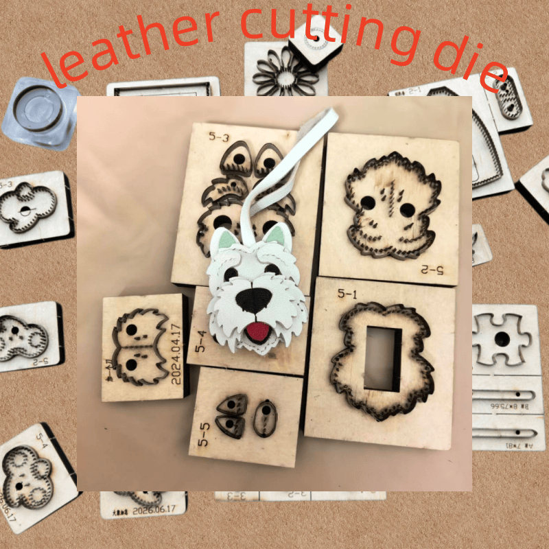 Leatherwork Rings - Wooden Cutting Die, Cute Westie Puppy