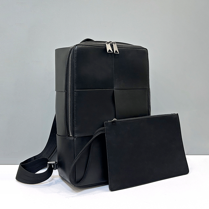 Leatherwork Bag - Fashionable Large Capacity Leather Woven Business
