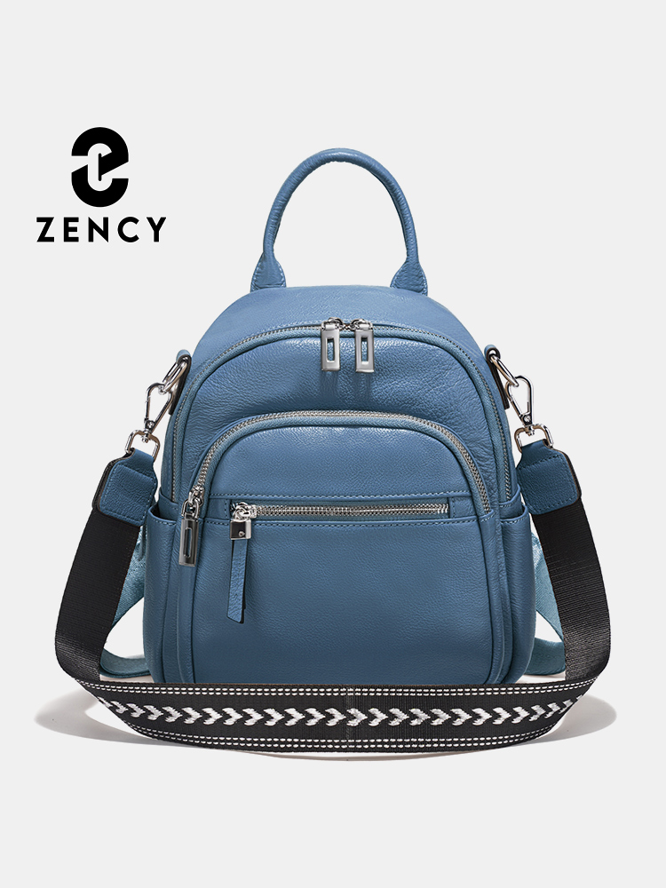 Leatherwork Bag - Zency Genuine Leather Small Backpack Knapsack