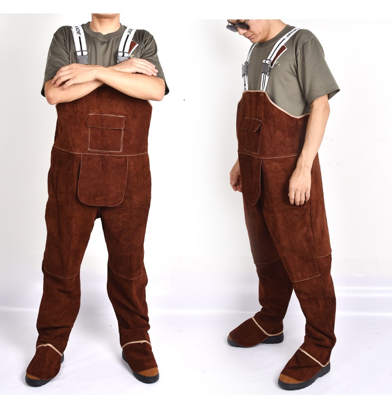 Leather Work Overalls - Welding Clothing Men's Overall Safety Coverall