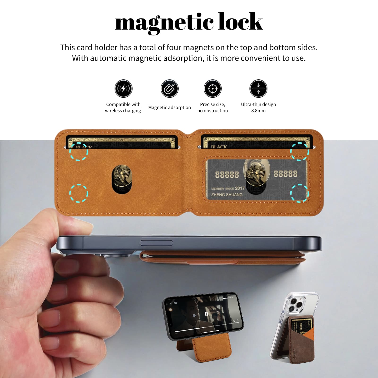 Leatherwork Bag - Retro Business Leather Wallet Card Holder