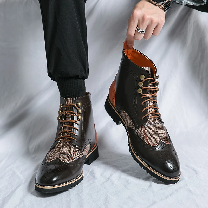 Retro Black High Top Men's Bro - Leather Work Dress review and price