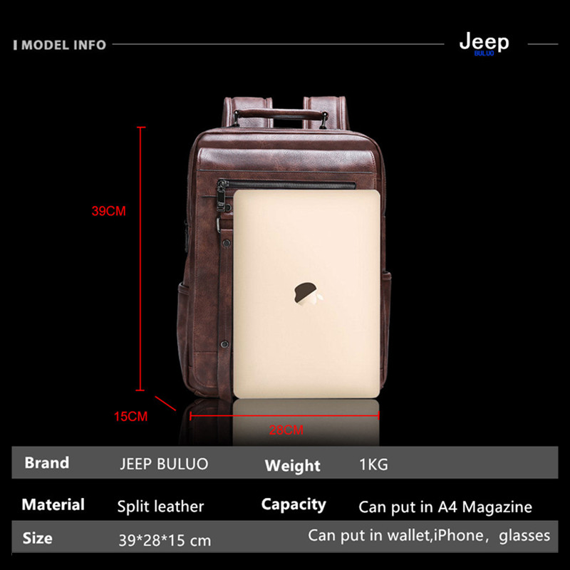 Jeep Buluo Men's Leather Backp - Leather Work Rucksack review and price