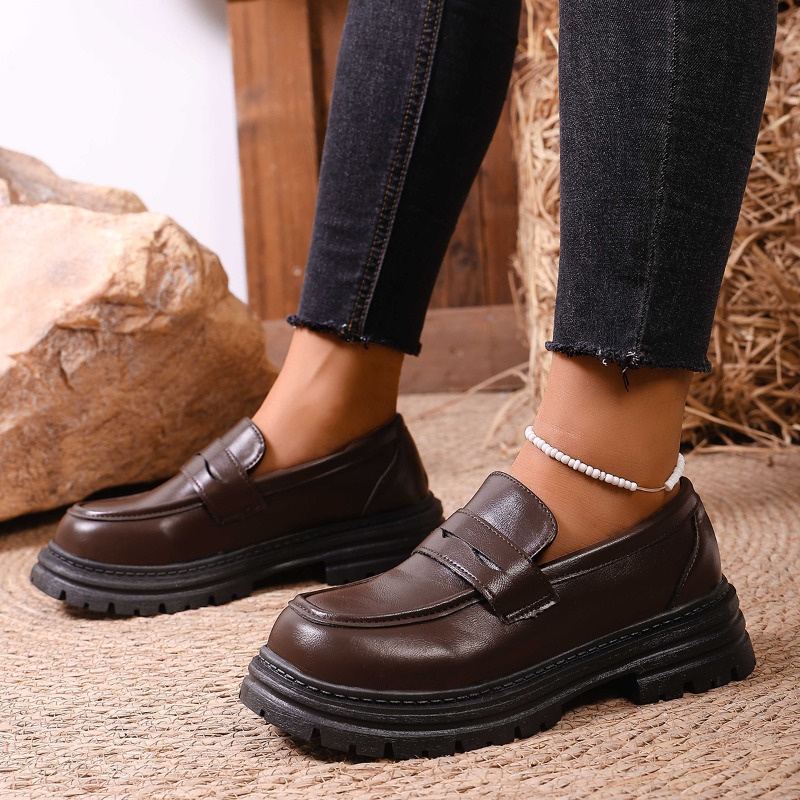 Women's Brown Leather Loafers  - Leather Work Dress review and price