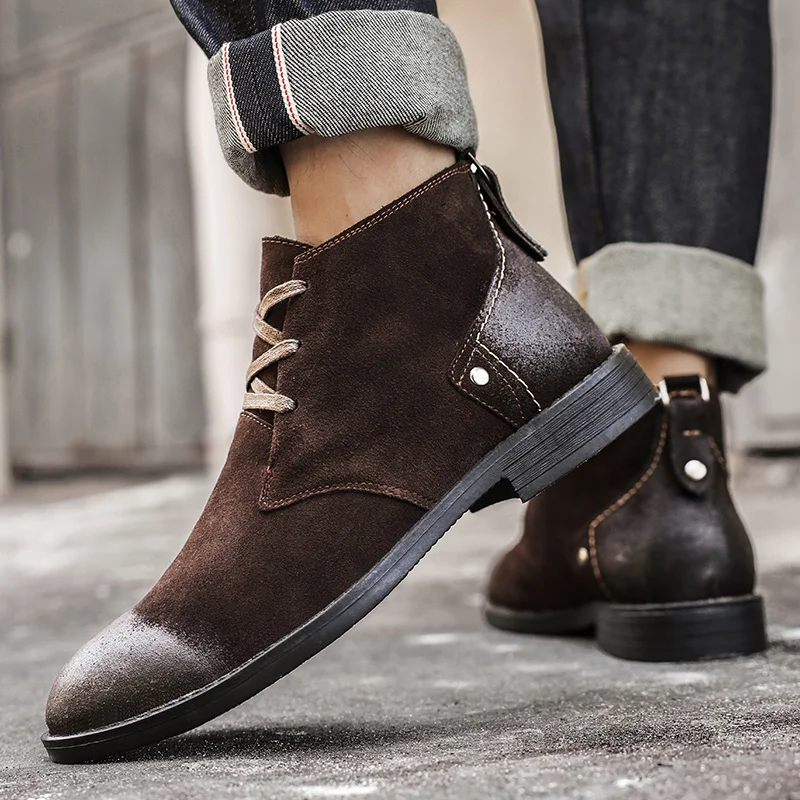 New Cow Suede Ankle Boots Hand - Leatherwork Tools review and price