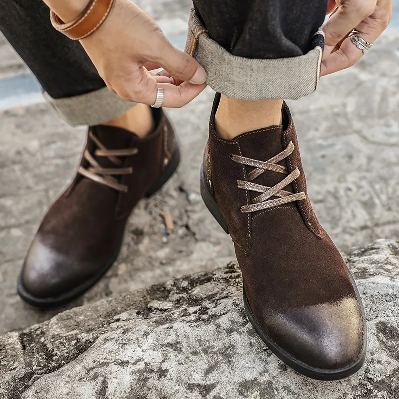 New Cow Suede Ankle Boots Hand - Leatherwork Tools review and price