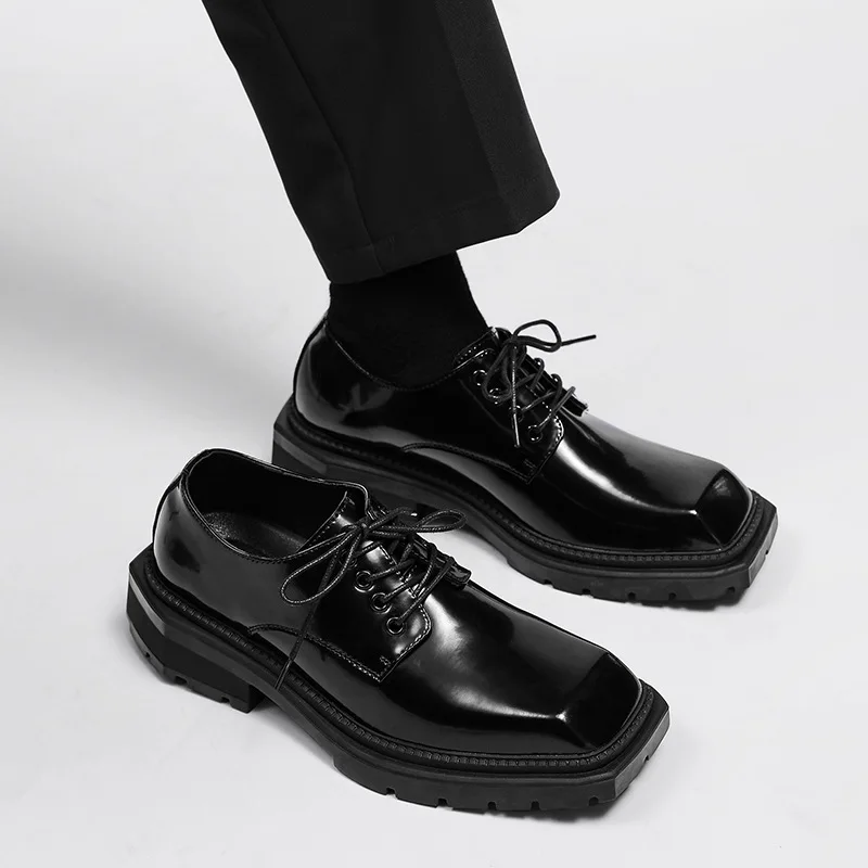 Men's Shoes New Square Head Le - Leather Work Dress review and price