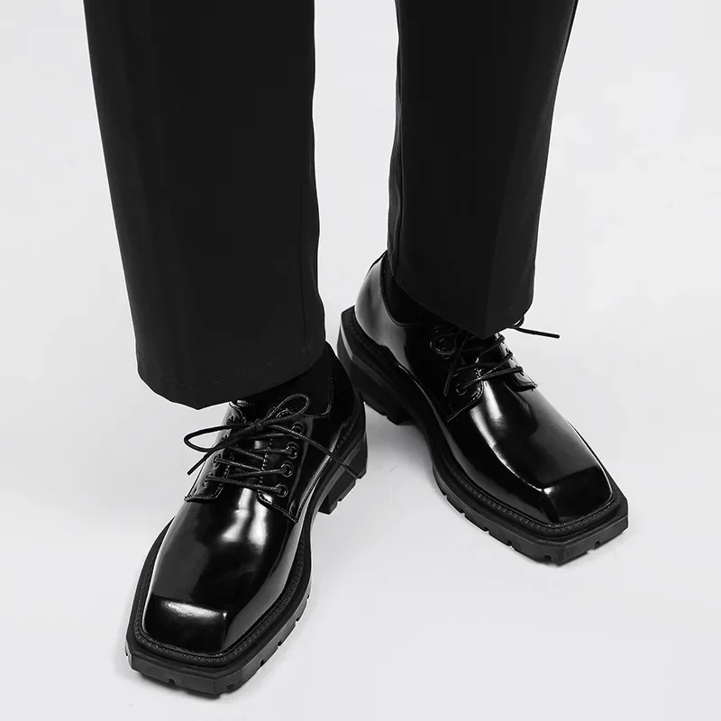 Men's Shoes New Square Head Le - Leather Work Dress review and price