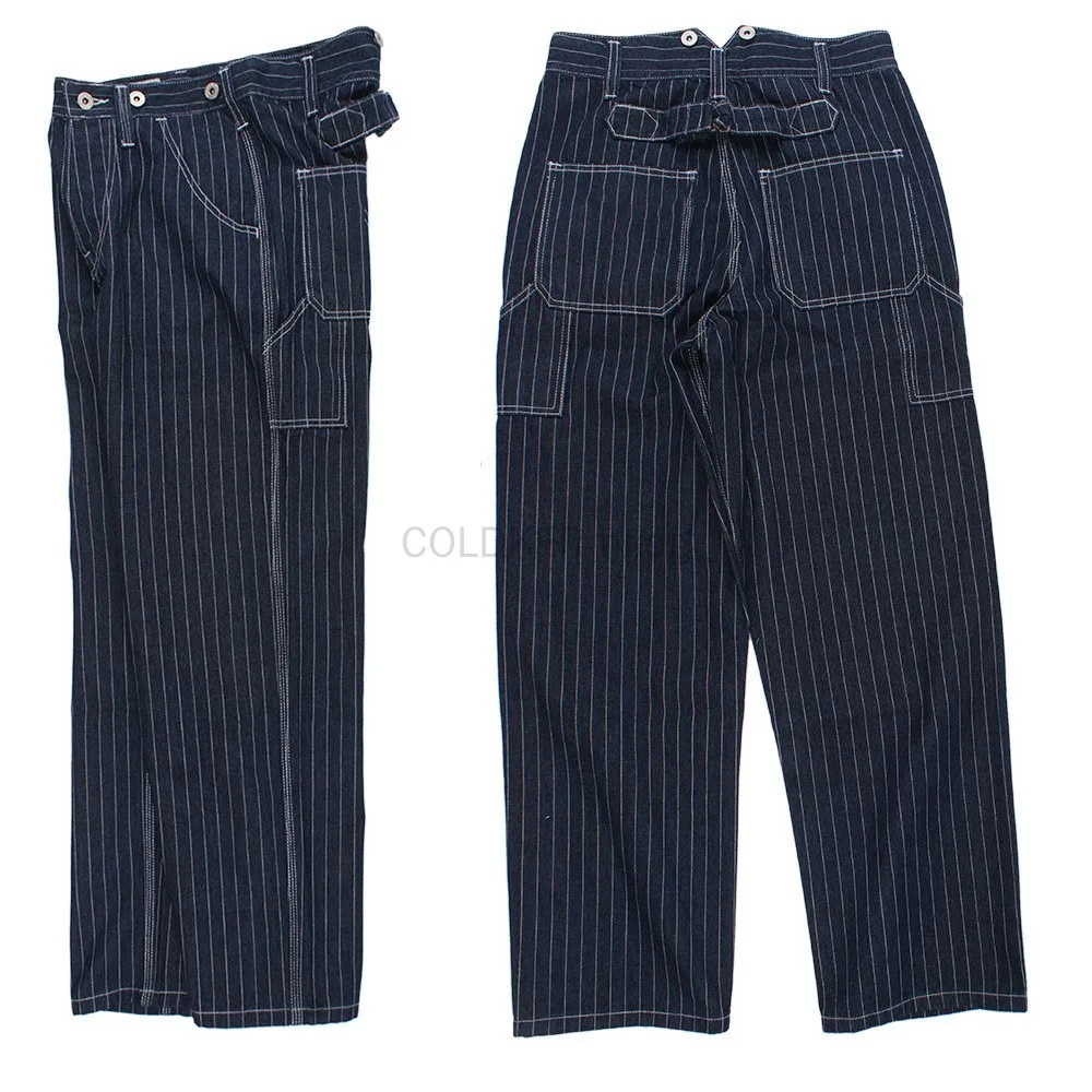 Vintage Railroad Stripe Denim  - Leather Work Overalls review and price