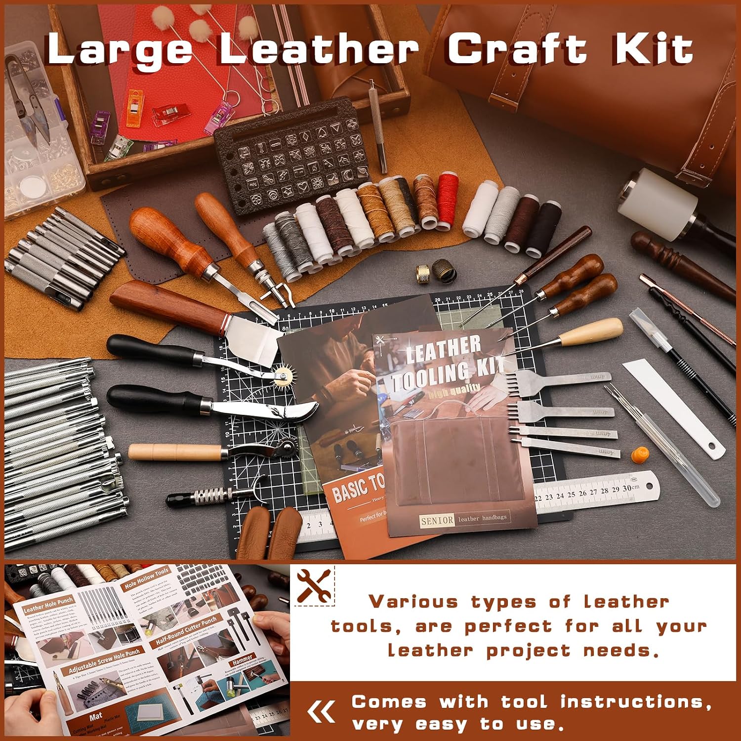 Leather Tooling Kit Leather Cr - Leatherwork Tools review and price
