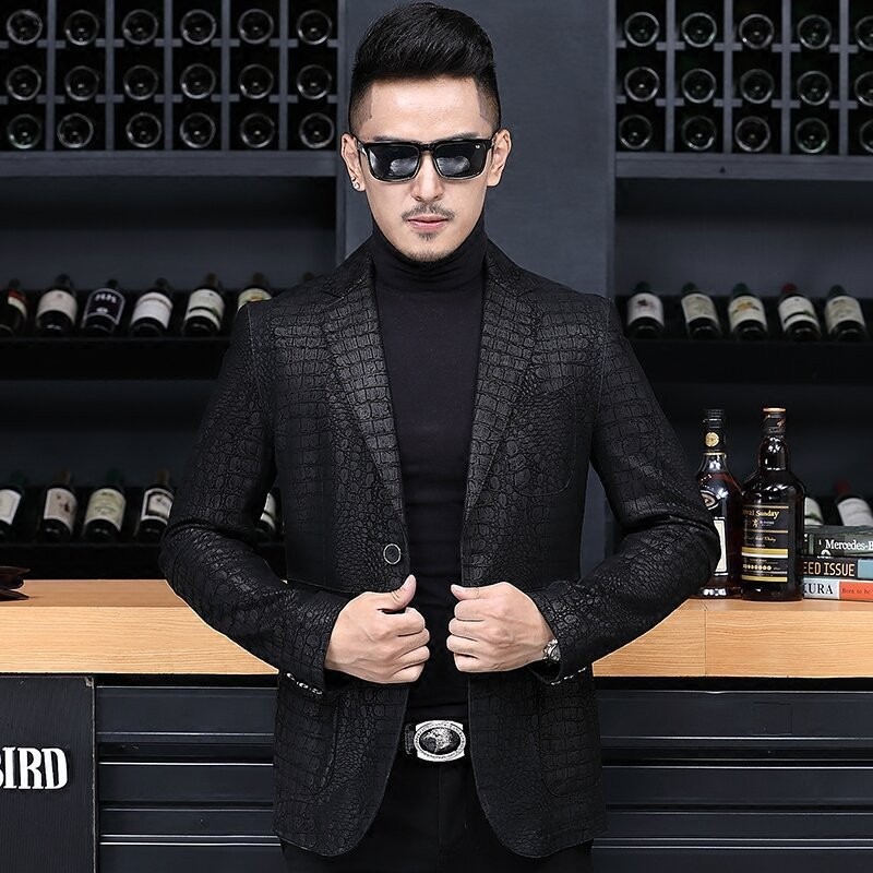 Autumn Business Men Sheepskin  - Leather Work Jacket Mens review and price