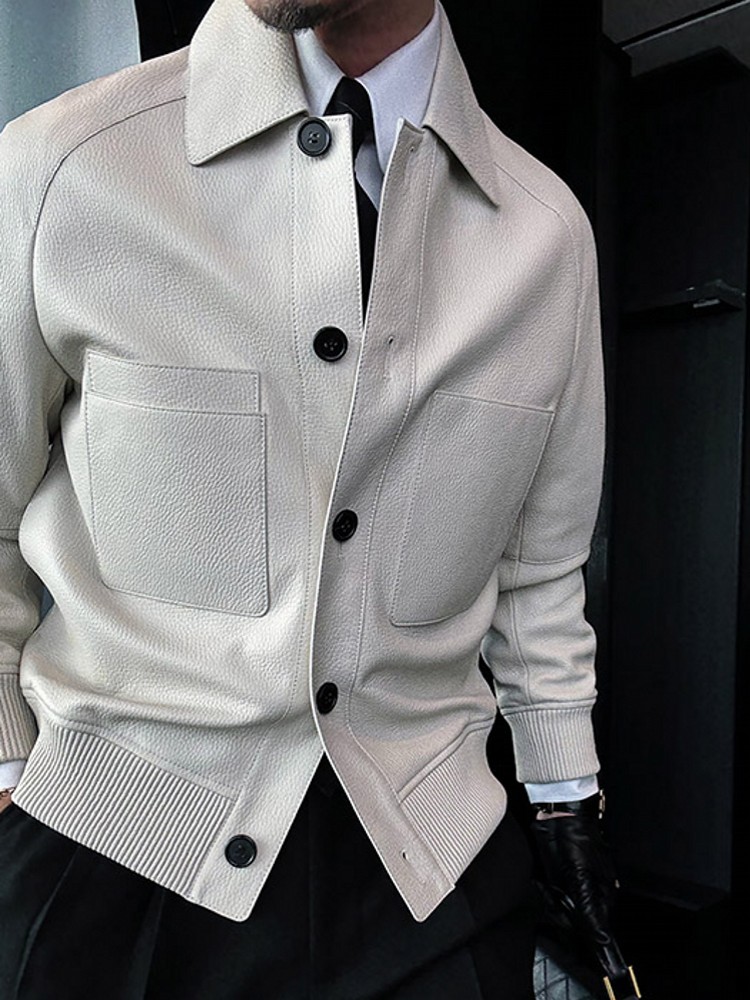 Italian Designer Mens Business - Leather Work Jacket Mens review and price