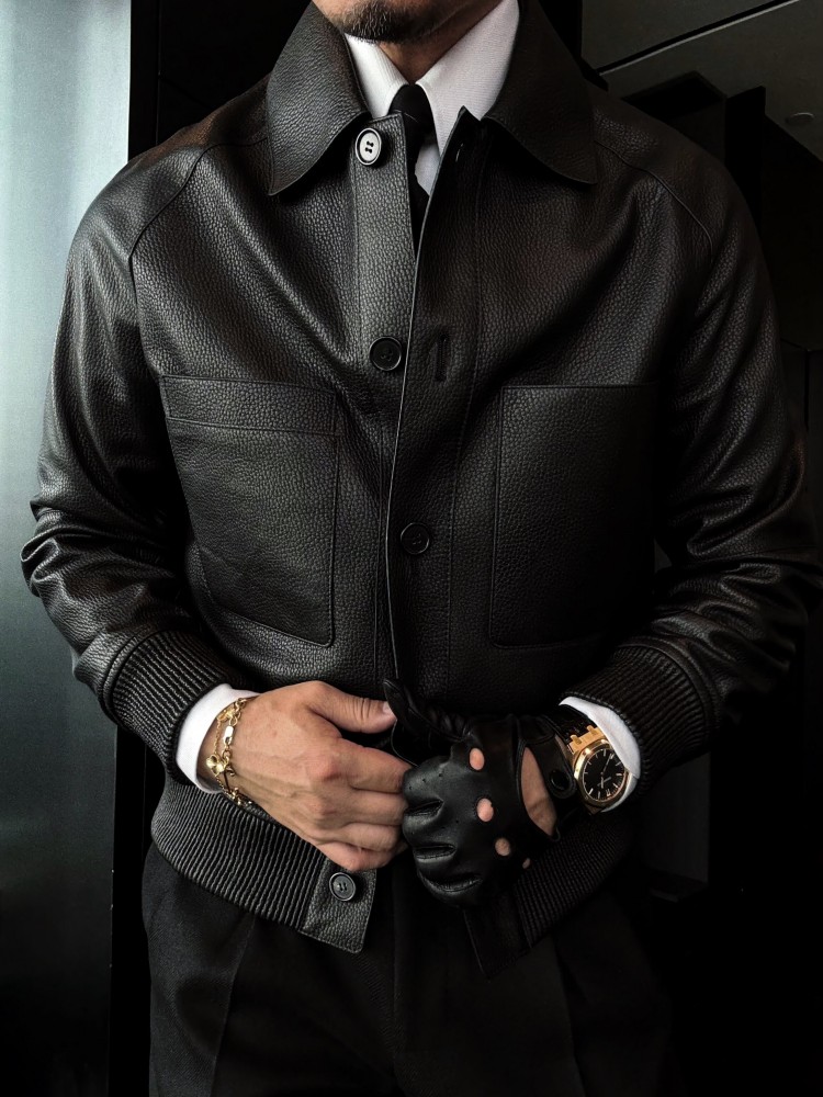Italian Designer Mens Business - Leather Work Jacket Mens review and price
