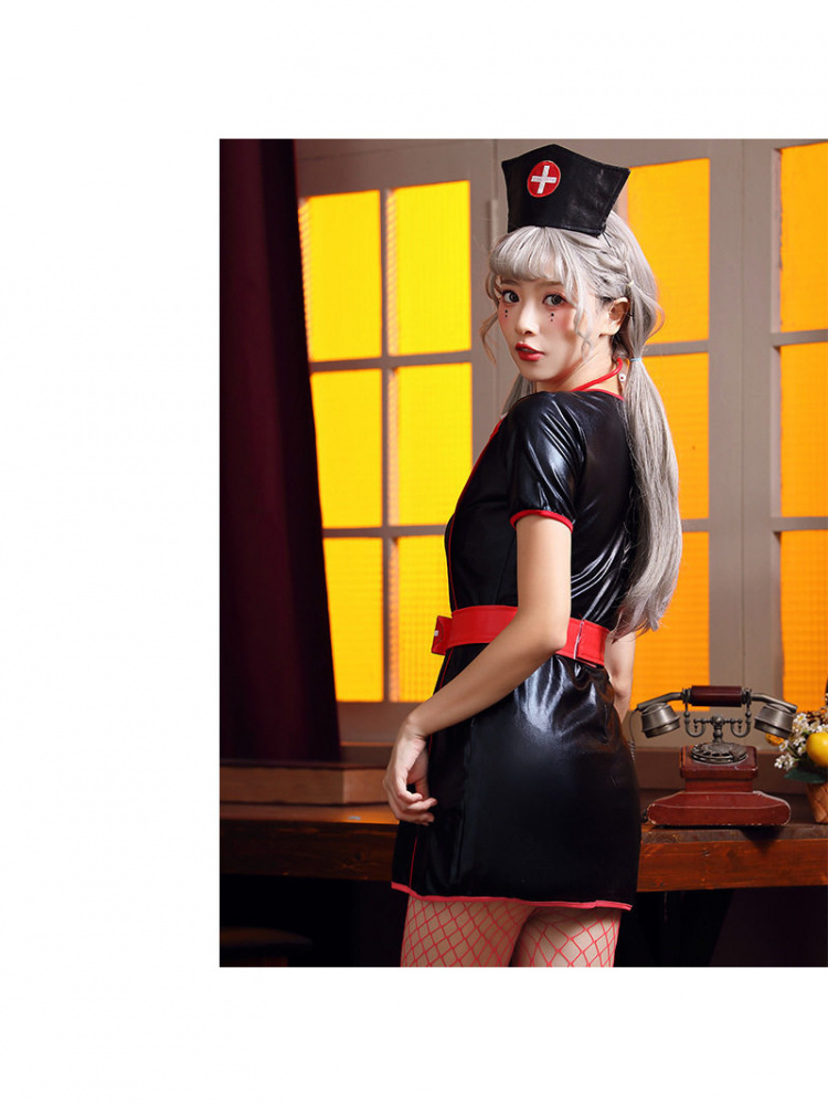 Black PU Leather Nurse Work Sk - Leather Work Dress review and price