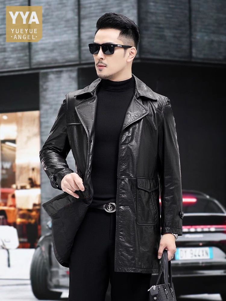 Luxury Men Business Work Slim  - Leather Work Jacket Mens review and price