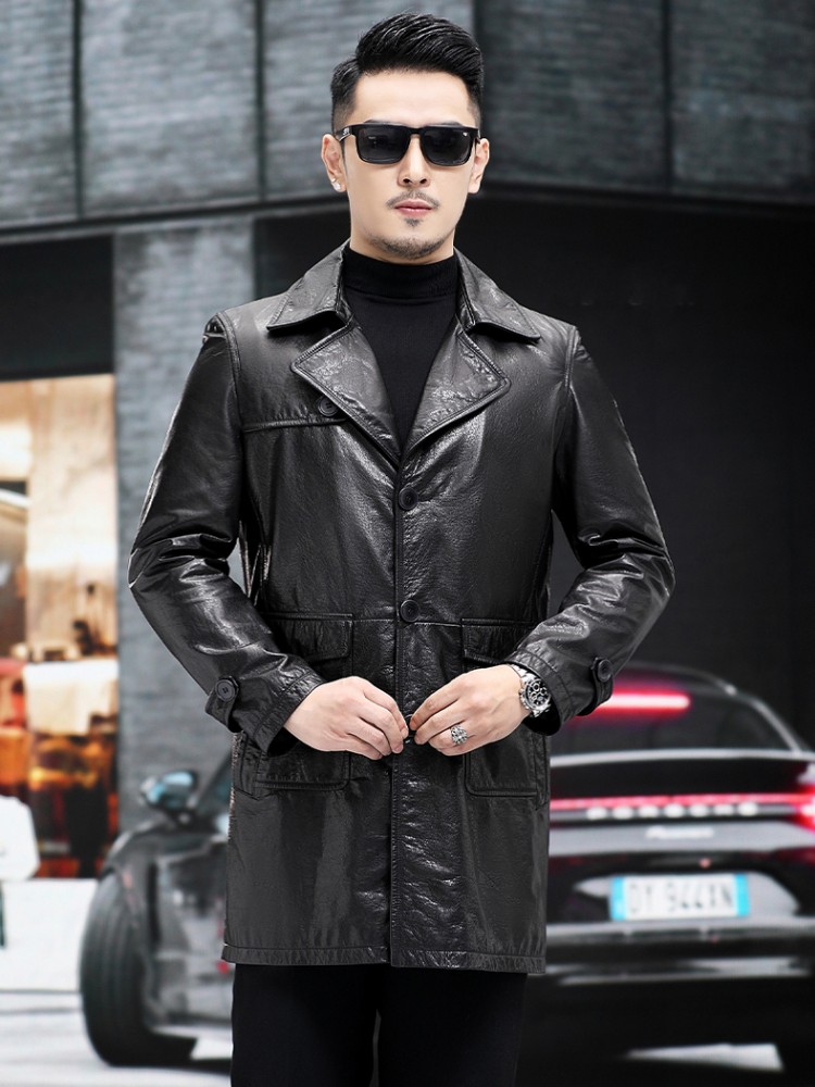 Luxury Men Business Work Slim  - Leather Work Jacket Mens review and price