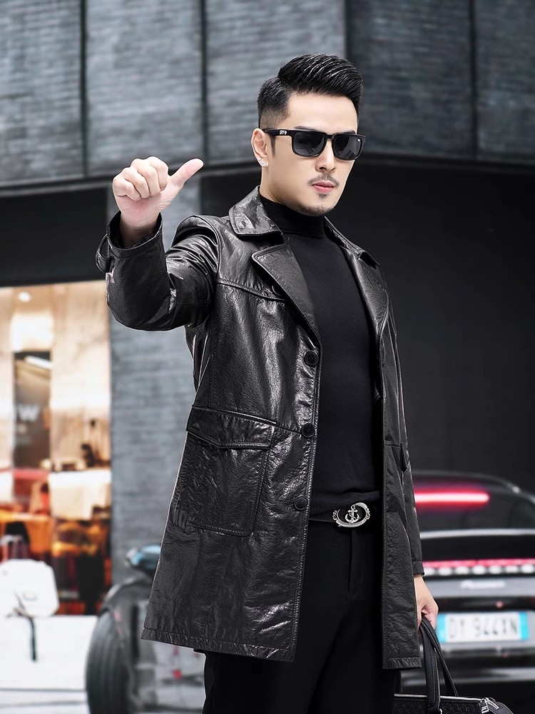 Luxury Men Business Work Slim  - Leather Work Jacket Mens review and price