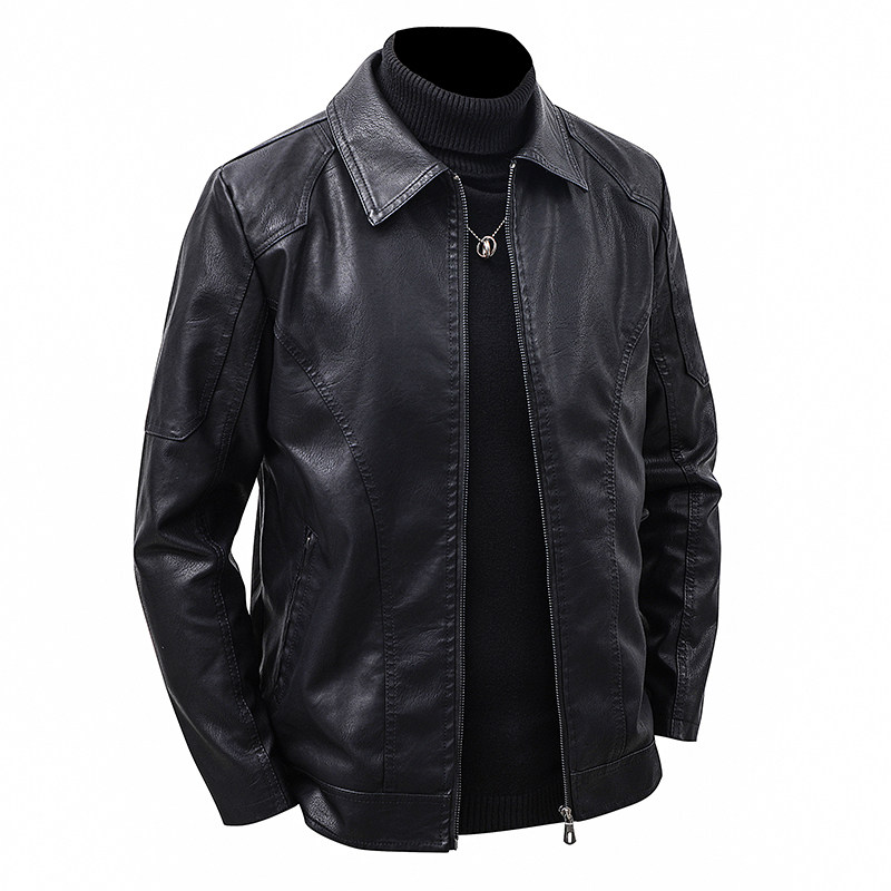 Men's Lapel Leather Jacket Spr - Leather Work Jacket Mens review and price