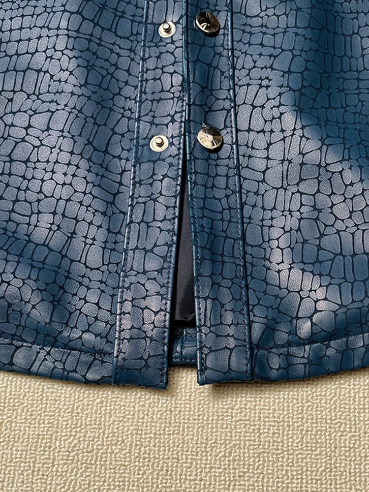 Men Spring Crocodile Pattern R - Leather Work Jacket Mens review and price