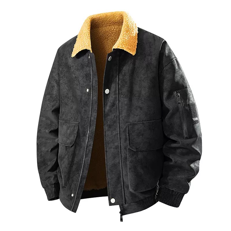 Men's Retro Thickened Warm PU  - Leather Work Jacket Mens review and price