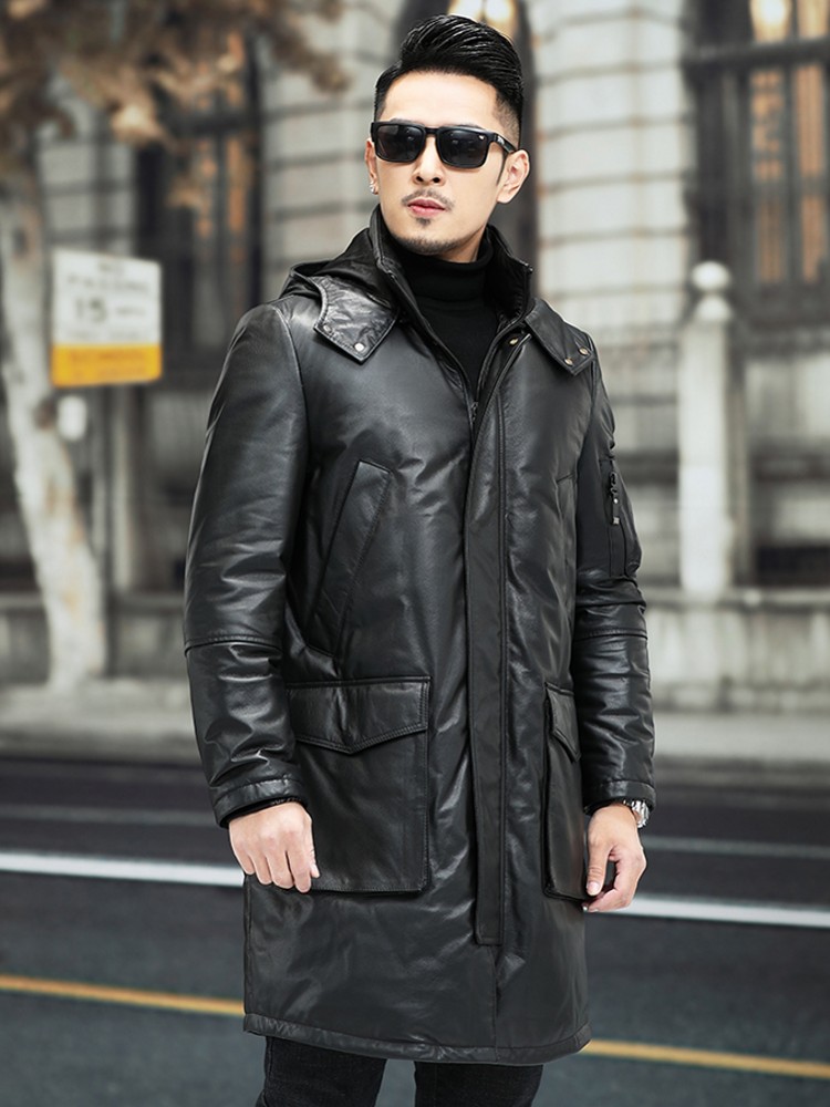 Winter Men Warm Cowhide Genuin - Leather Work Jacket Mens review and price