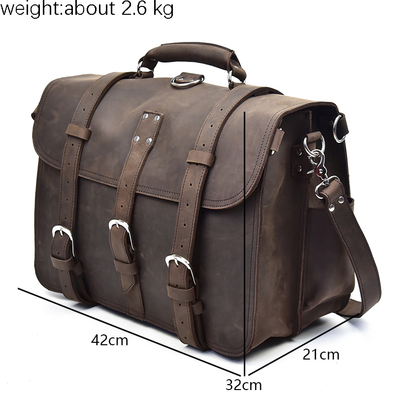 Men Thick Crazy Horse Leather  - Leather Work Rucksack review and price