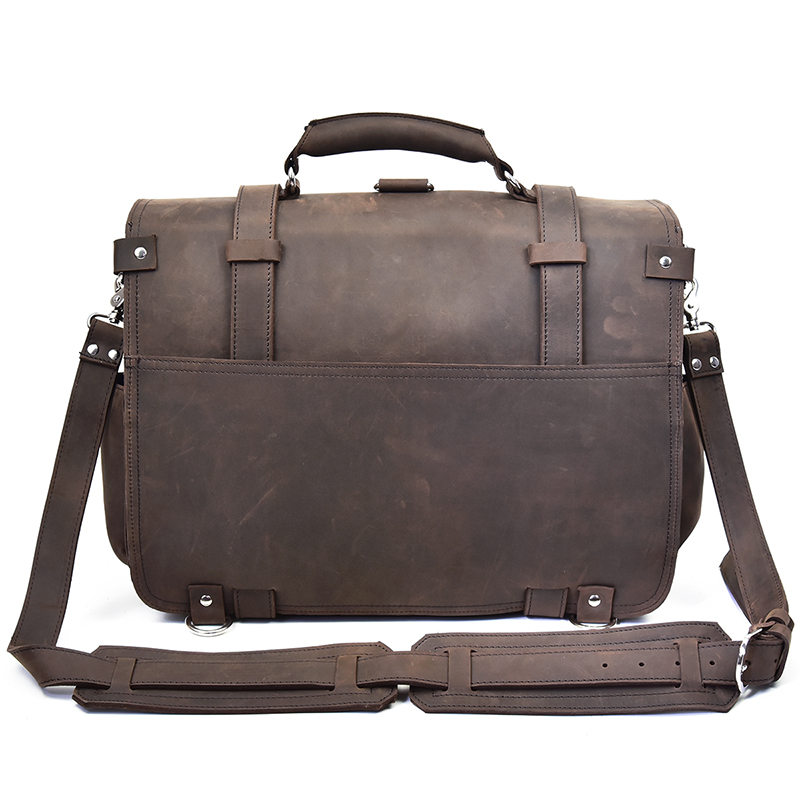 Men Thick Crazy Horse Leather  - Leather Work Rucksack review and price